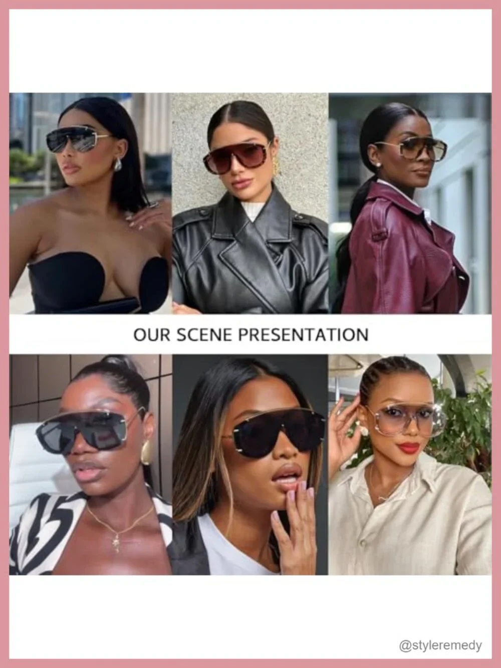 Retro Oversized Shield Sunglasses Women UV400 Protection Plastic Frame Square